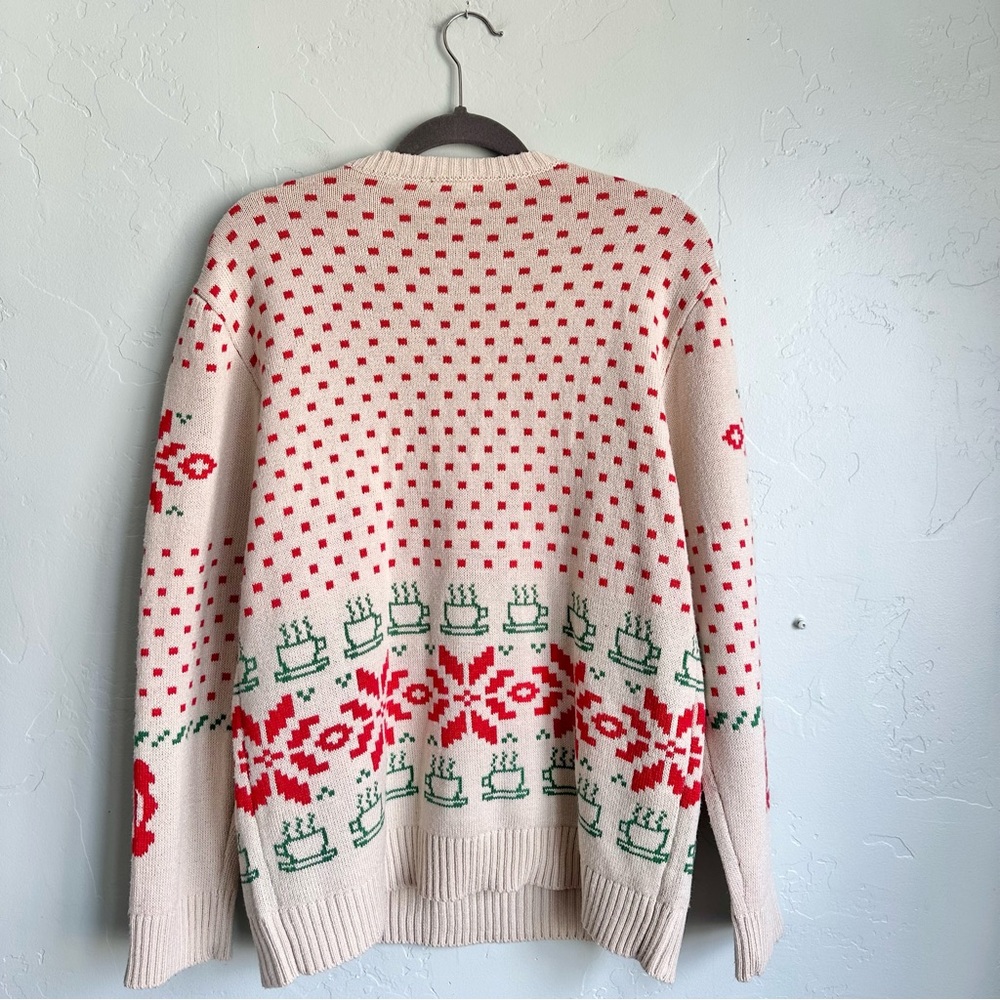 FRIENDS TV Series Cream Red Holiday Christmas Sweater Unisex‎ Size Large EUC - Picture 3 of 6